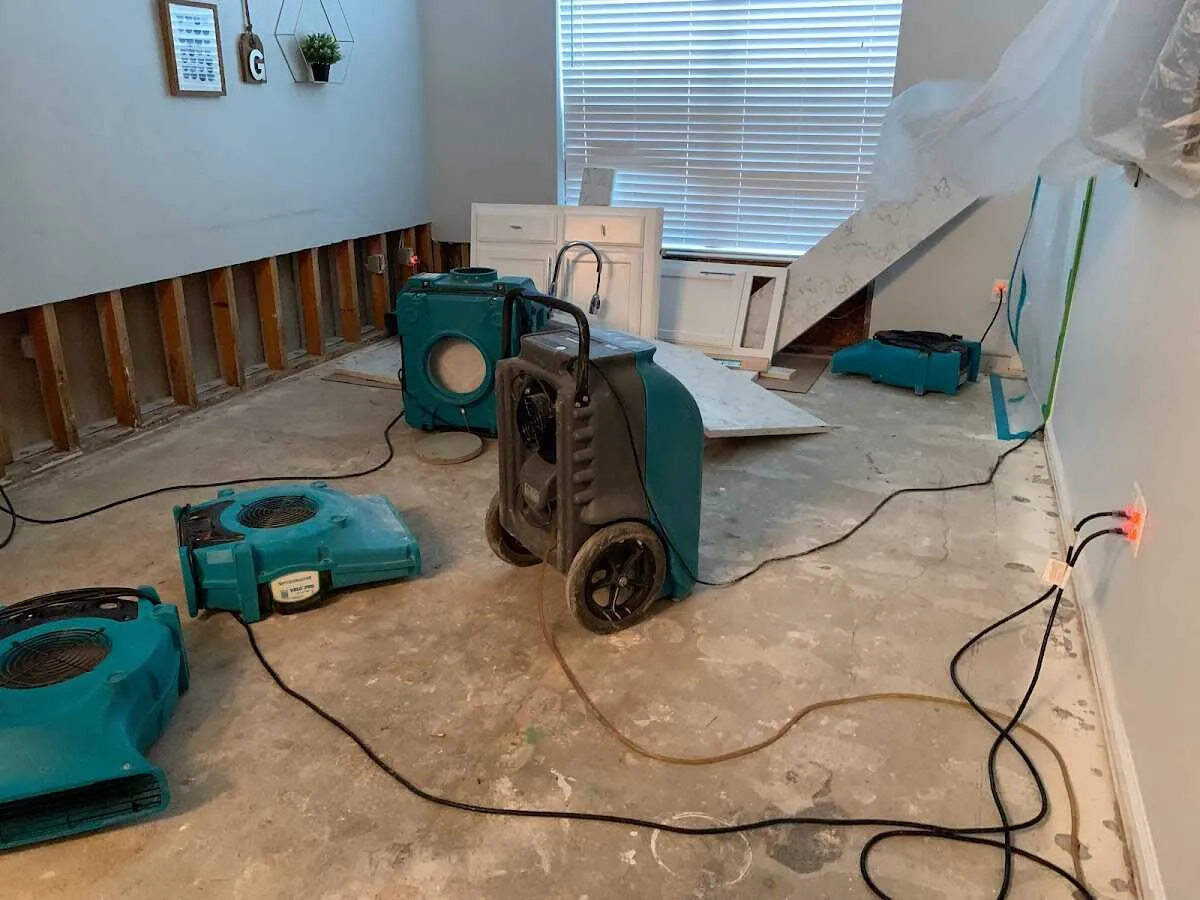 Dehumidifier in flood-cut room for Water Extraction & Removal in San Diego